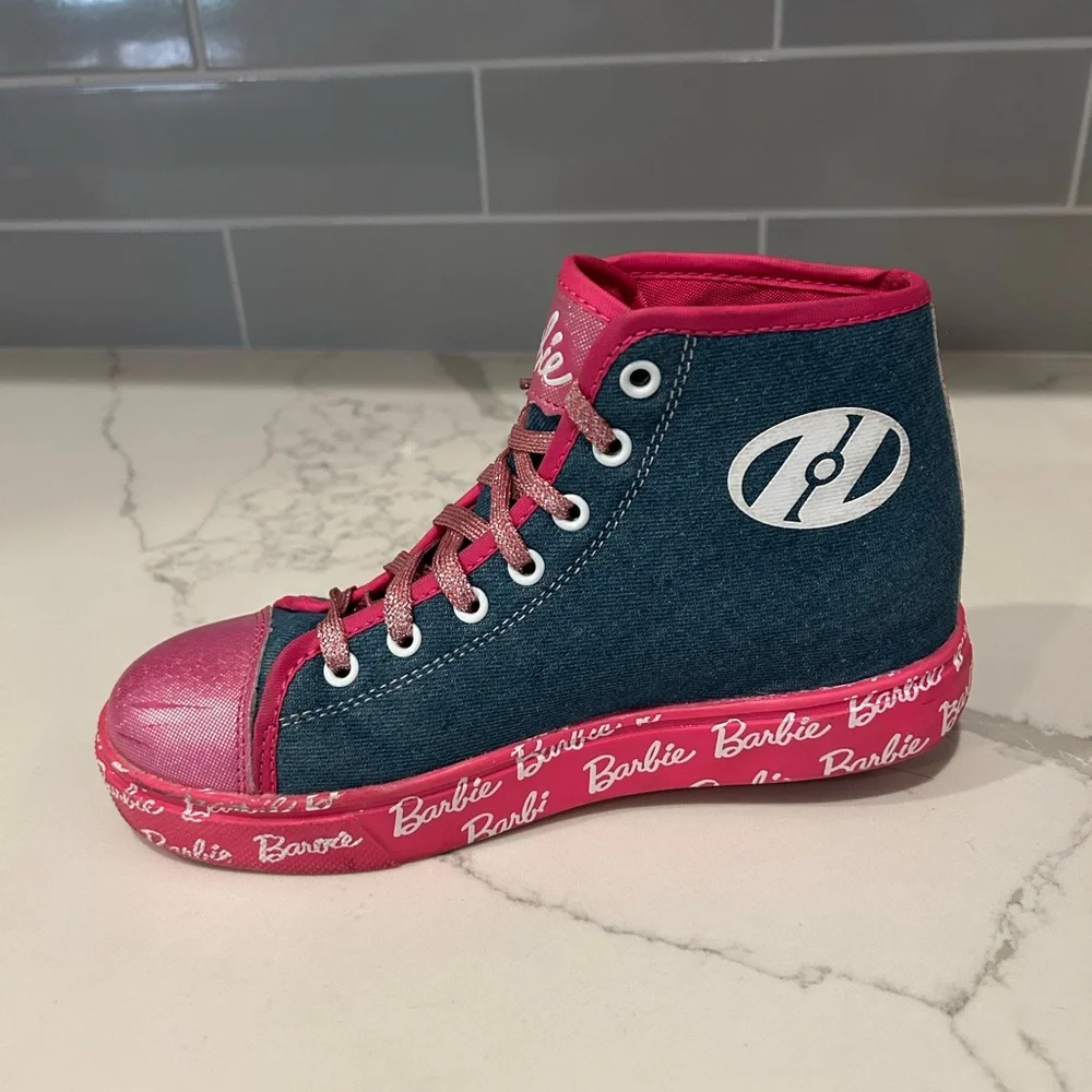 HEELYS Youth Kids Barbie‎ Hustle High Top Wheels Skate Sneaker Shoes 3 Big Kid